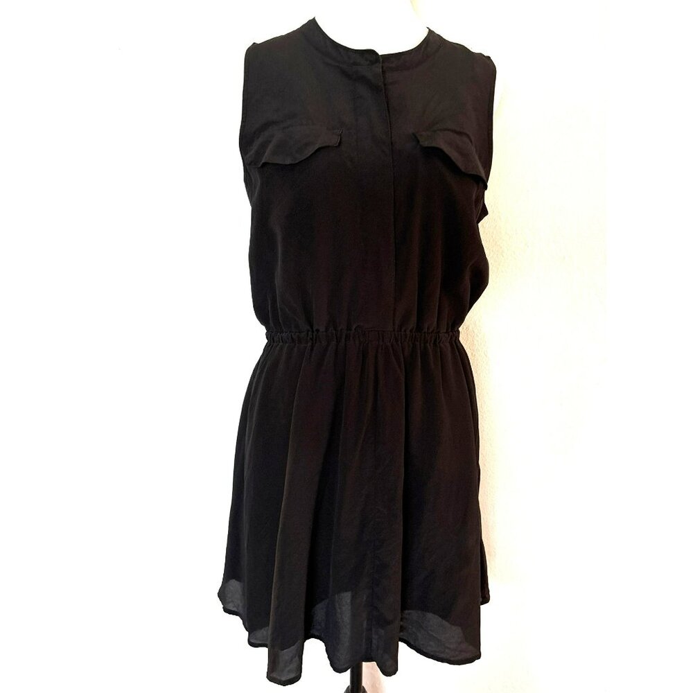 Madewell Black Sleeveless Elastic Waist Mini Dress